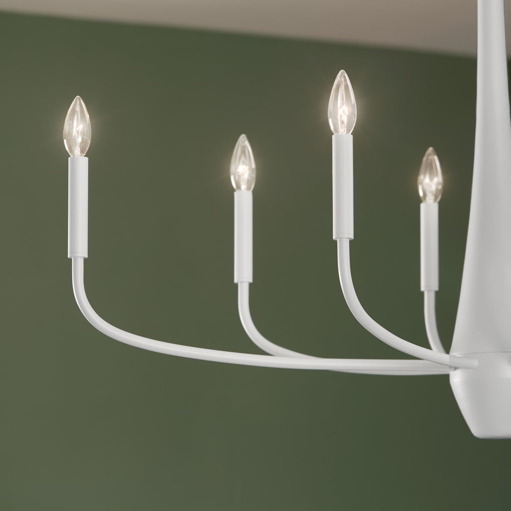 KICHLER 52528WH Deela 41 Inch 8 Light Oval Chandelier In White
