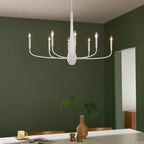 KICHLER 52528WH Deela 41 Inch 8 Light Oval Chandelier In White