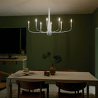 KICHLER 52528WH Deela 41 Inch 8 Light Oval Chandelier In White