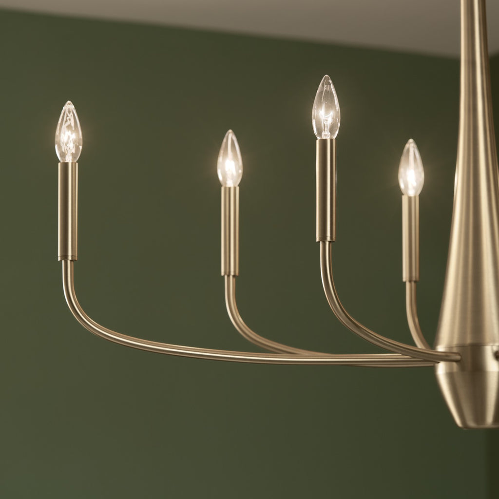 KICHLER 52528CPZ Deela 41 Inch 8 Light Oval Chandelier In Champagne Bronze