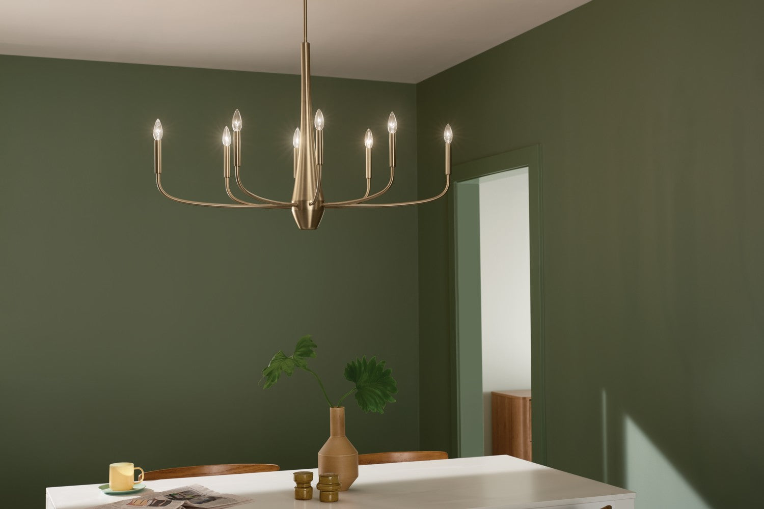 KICHLER 52528CPZ Deela 41 Inch 8 Light Oval Chandelier In Champagne Bronze