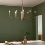 KICHLER 52528CPZ Deela 41 Inch 8 Light Oval Chandelier In Champagne Bronze