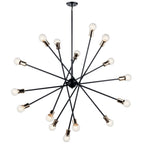 KICHLER 52537BK Armstrong 63" 16 Light Chandelier In Black