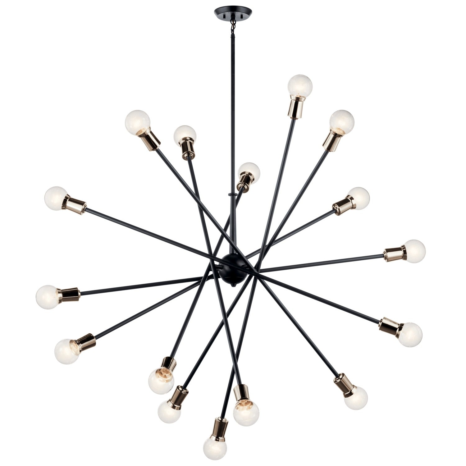 KICHLER 52537BK Armstrong 63" 16 Light Chandelier In Black