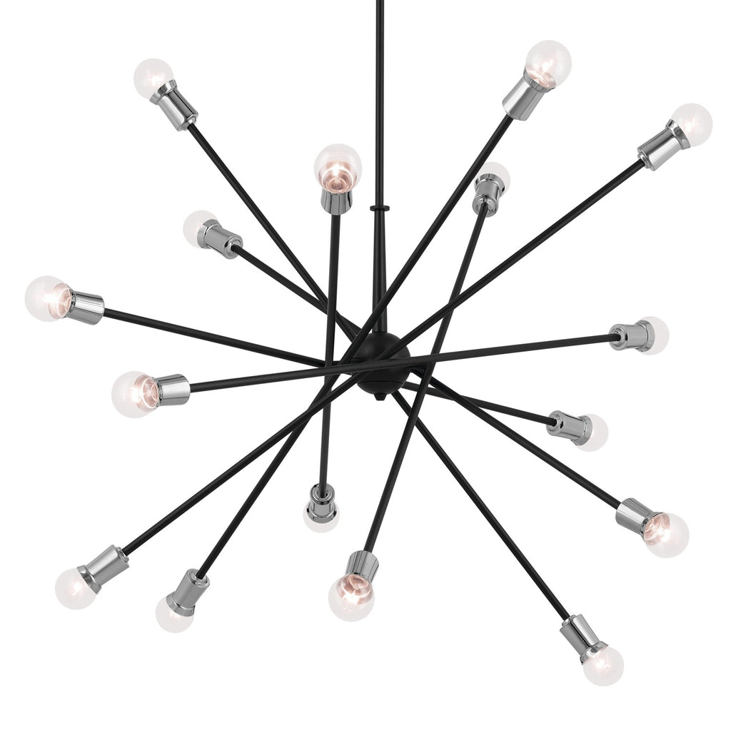 KICHLER 52537BK Armstrong 63" 16 Light Chandelier In Black