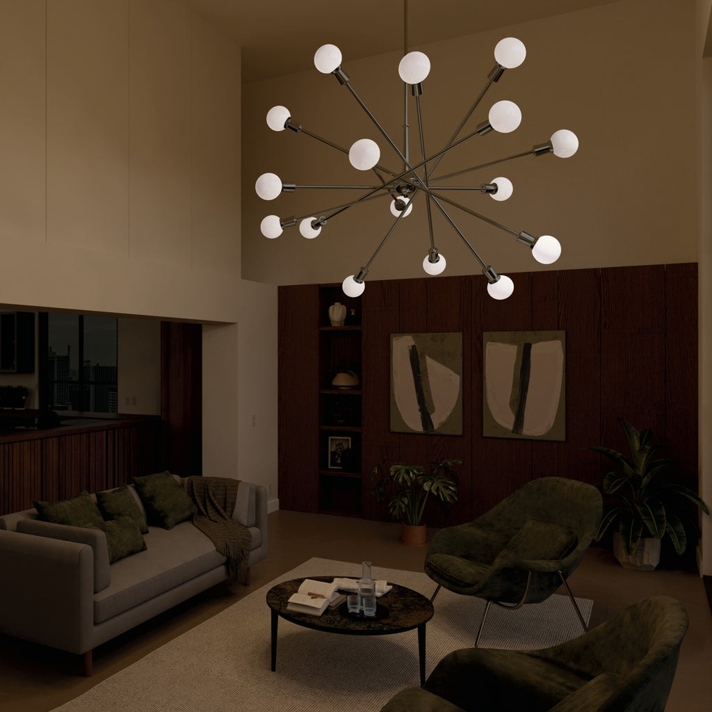 KICHLER 52537CH Armstrong 63" 16 Light Chandelier In Chrome