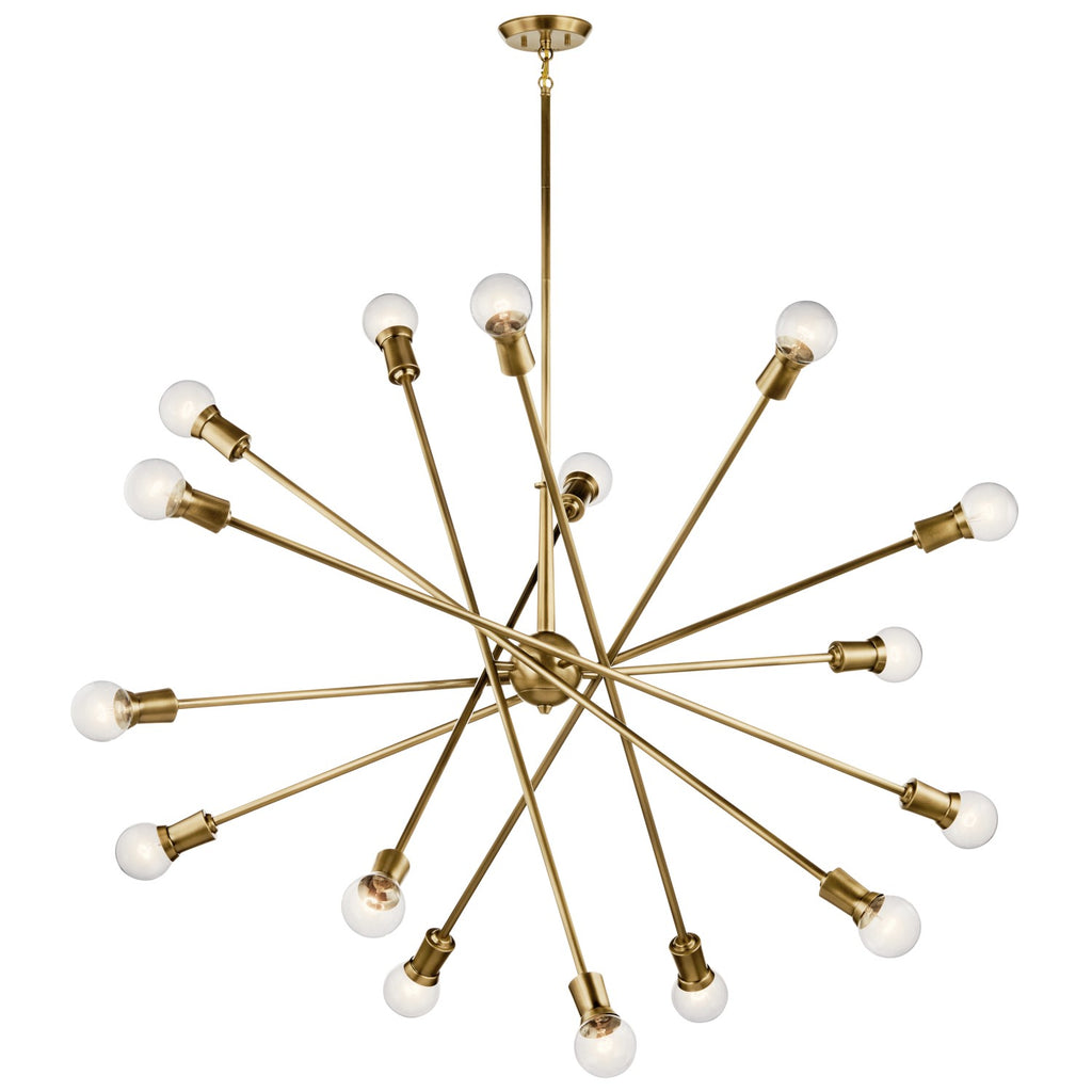KICHLER 52537NBR Armstrong 63" 16 Light Chandelier In Natural Brass