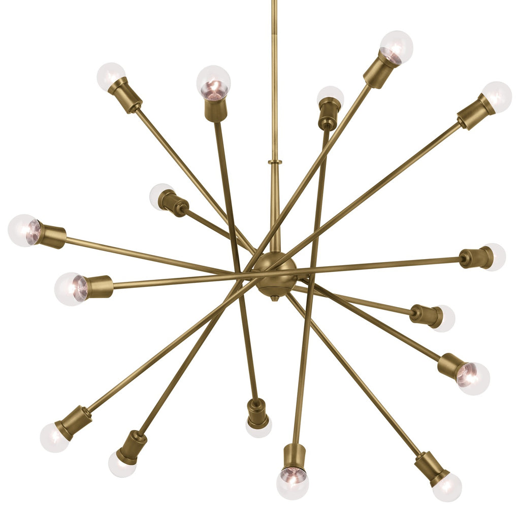 KICHLER 52537NBR Armstrong 63" 16 Light Chandelier In Natural Brass