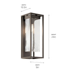 KICHLER 59063OZ The Mercer 24" 1 Light Outdoor Wall Light With Clear Seeded Glass In Olde Bronze