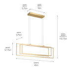 KICHLER 84331CG Jestin 46 Inch Led Linear Chandelier In Champagne Gold
