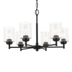 KICHLER 52616BK Winslow 26-Inch 6 Light Chandelier With Clear Seeded Glass In Black