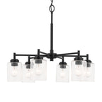 KICHLER 52616BK Winslow 26-Inch 6 Light Chandelier With Clear Seeded Glass In Black