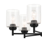 KICHLER 52616BK Winslow 26-Inch 6 Light Chandelier With Clear Seeded Glass In Black