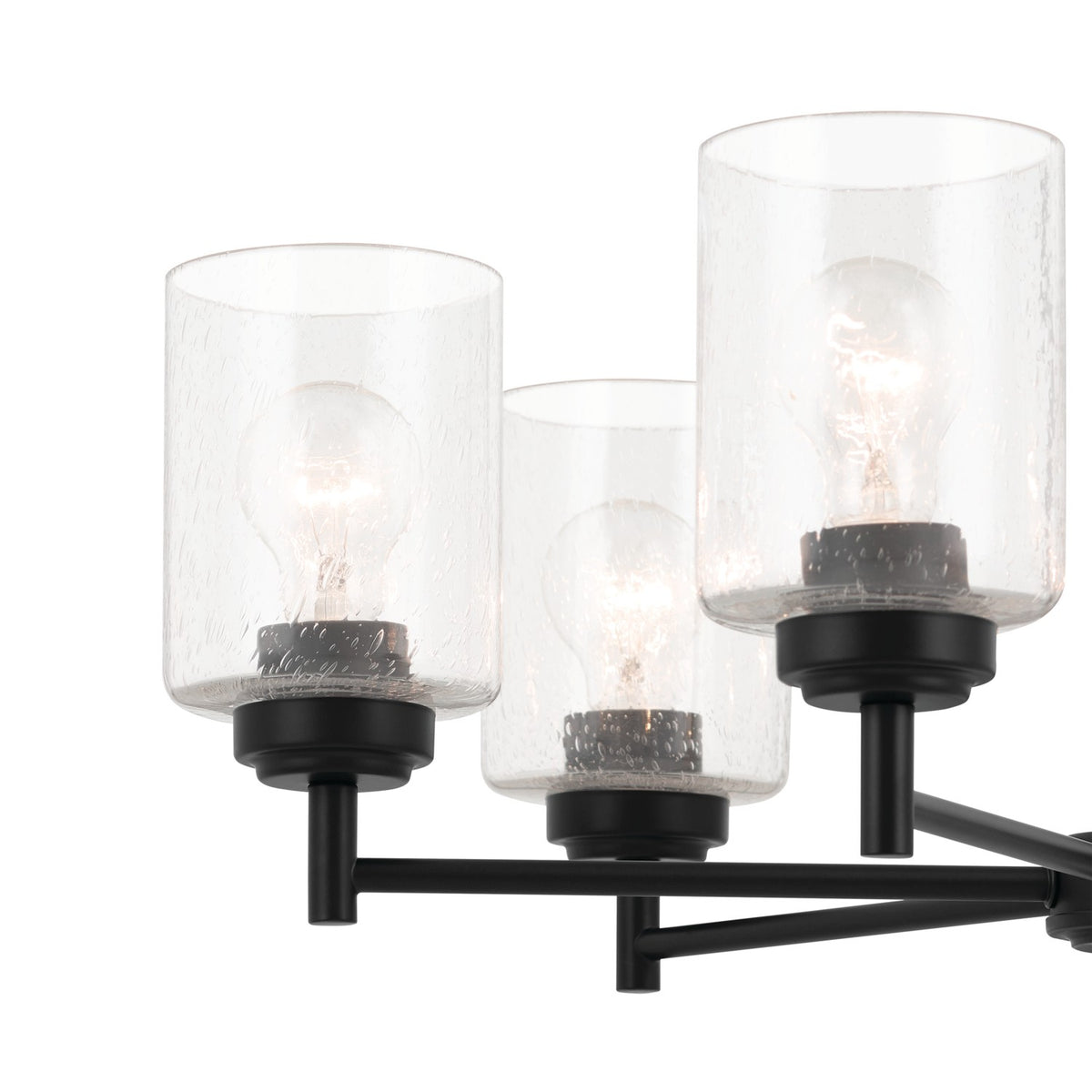 KICHLER 52616BK Winslow 26-Inch 6 Light Chandelier With Clear Seeded Glass In Black