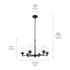 KICHLER 52616BK Winslow 26-Inch 6 Light Chandelier With Clear Seeded Glass In Black
