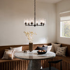 KICHLER 52616BK Winslow 26-Inch 6 Light Chandelier With Clear Seeded Glass In Black