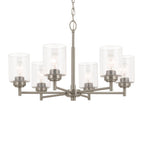 KICHLER 52616NI Winslow 26-Inch 6 Light Chandelier With Clear Seeded Glass In Brushed Nickel