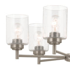 KICHLER 52616NI Winslow 26-Inch 6 Light Chandelier With Clear Seeded Glass In Brushed Nickel