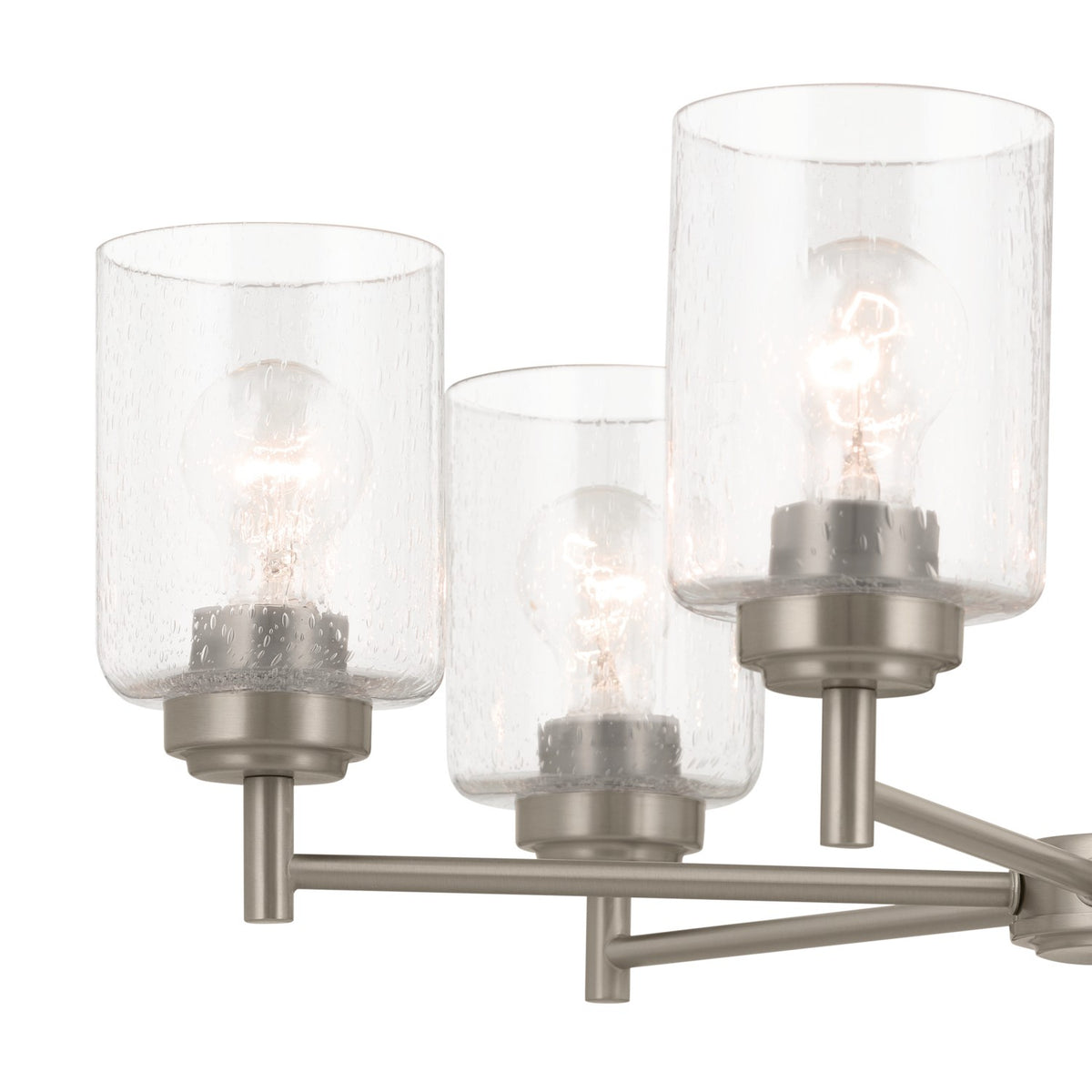 KICHLER 52616NI Winslow 26-Inch 6 Light Chandelier With Clear Seeded Glass In Brushed Nickel