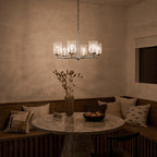 KICHLER 52616NI Winslow 26-Inch 6 Light Chandelier With Clear Seeded Glass In Brushed Nickel