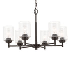 KICHLER 52616OZ Winslow 26-Inch 6 Light Chandelier With Clear Seeded Glass In Olde Bronze