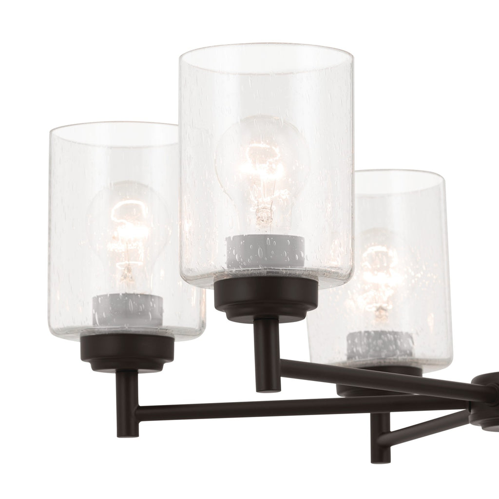KICHLER 52616OZ Winslow 26-Inch 6 Light Chandelier With Clear Seeded Glass In Olde Bronze