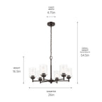 KICHLER 52616OZ Winslow 26-Inch 6 Light Chandelier With Clear Seeded Glass In Olde Bronze