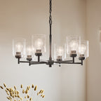 KICHLER 52616OZ Winslow 26-Inch 6 Light Chandelier With Clear Seeded Glass In Olde Bronze