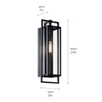 KICHLER 59089BK Goson 24" 1 Light Wall Light With Clear Glass In Black