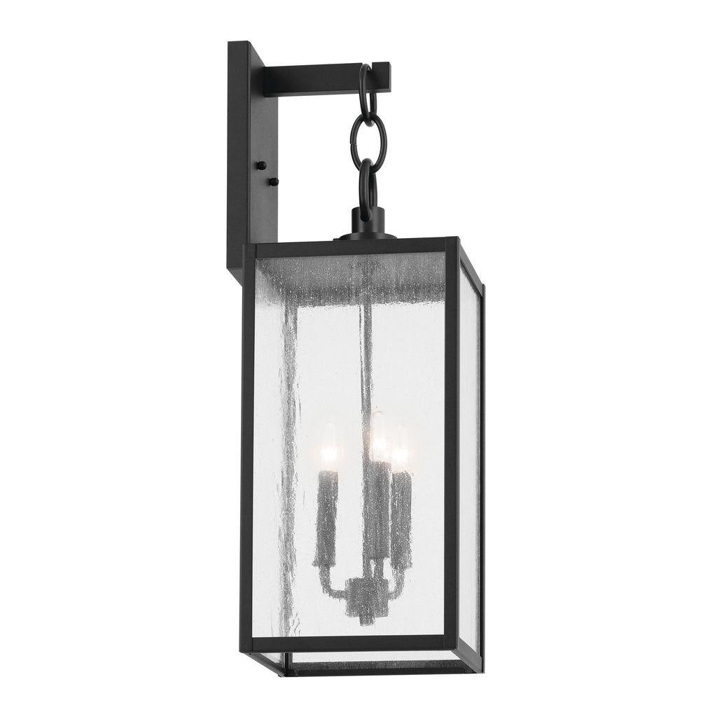 KICHLER 59009BKT Lahden 26" 3 Light Outdoor Wall Light With Clear Seeded Glass In Textured Black