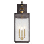 KICHLER 59009WZC Lahden 26" 3 Light Outdoor Wall Light With Clear Seeded Glass In Weathered Zinc