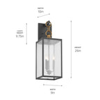 KICHLER 59009WZC Lahden 26" 3 Light Outdoor Wall Light With Clear Seeded Glass In Weathered Zinc