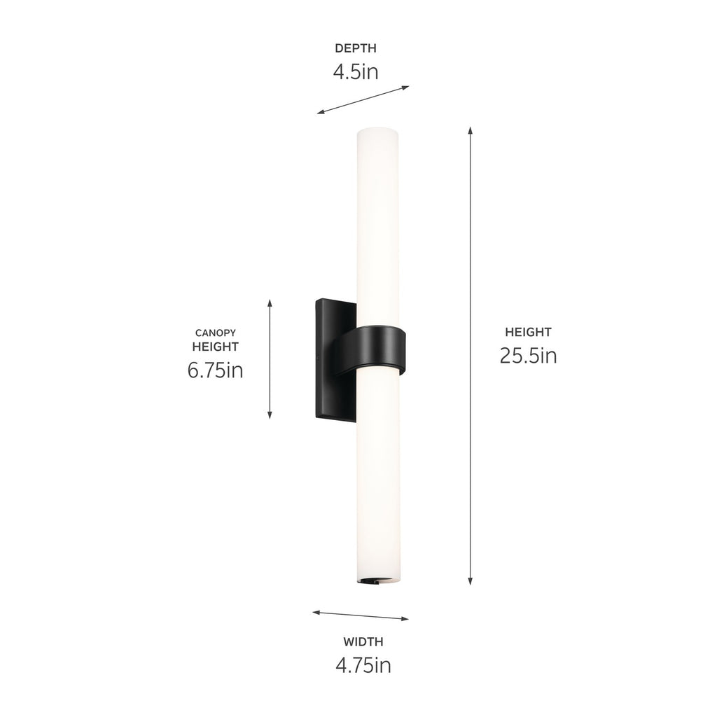 KICHLER 83838 Izza 25.5 Inch Led Linear Bath Light In Matte Black