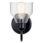 KICHLER 45971BK Avery 9.5 Inch 1 Light Wall Sconce With Clear Seeded Glass In Black
