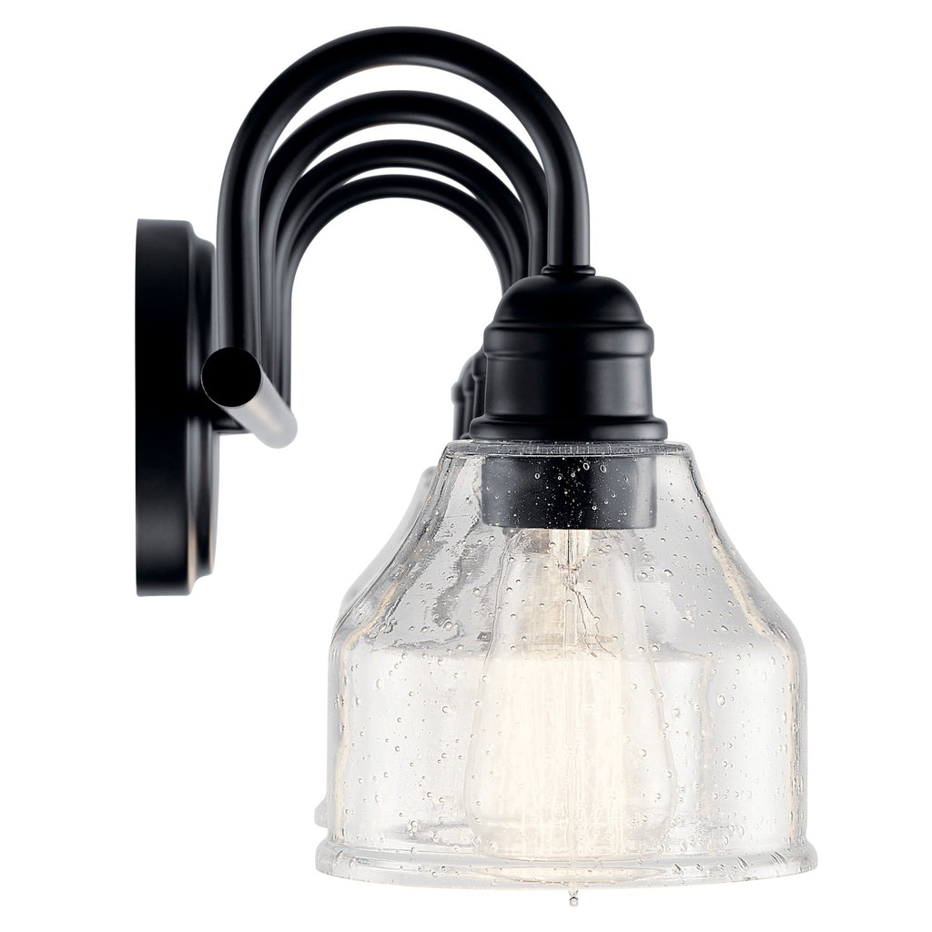 KICHLER 45974BK Avery 33.5 Inch 4 Light Vanity Light With Clear Seeded Glass In Black