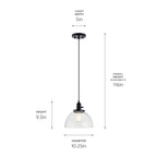 KICHLER 43853BK Avery 9.5 Inch 1 Light Goblet Mini Pendant With Clear Seeded Glass In Black