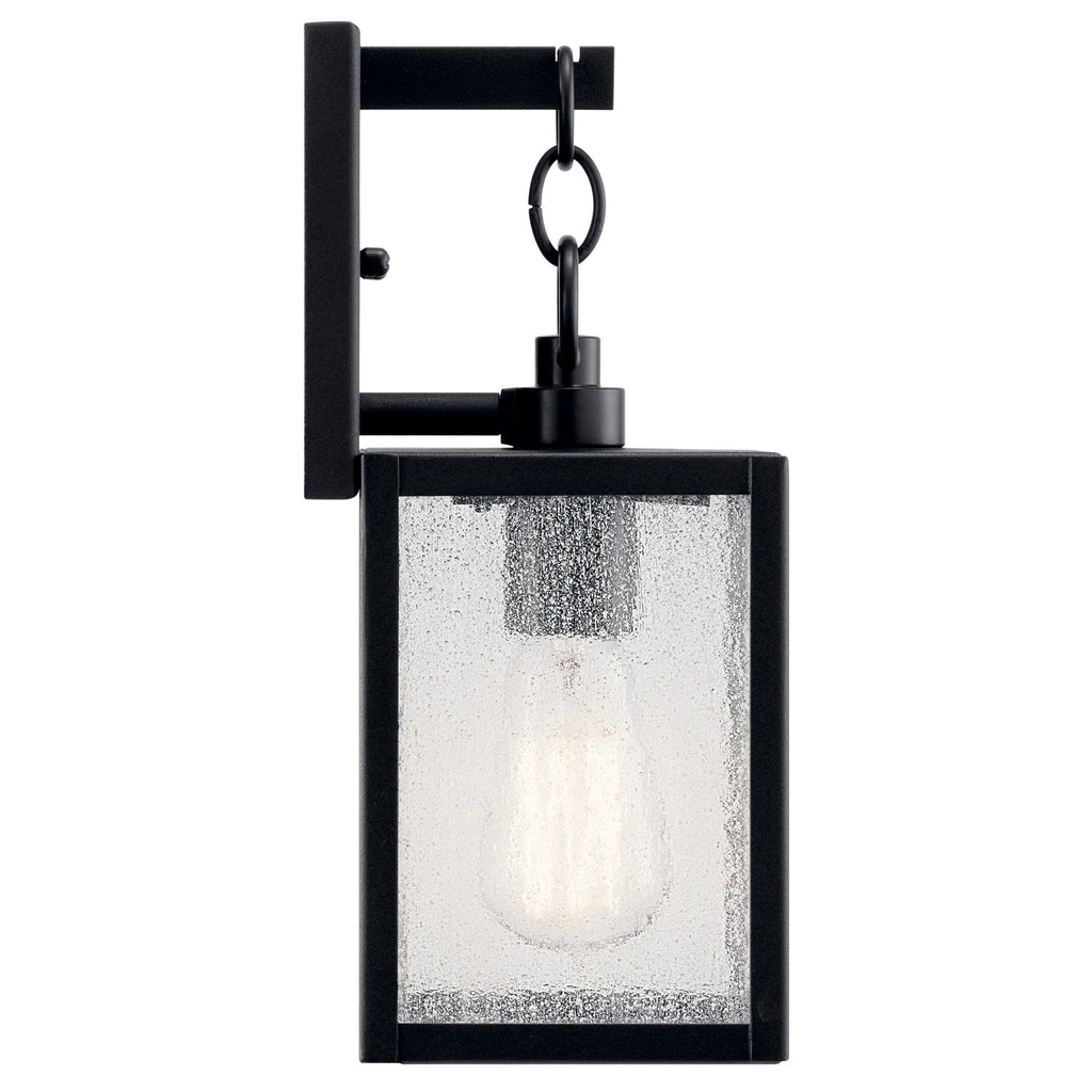 KICHLER 59005BKT Lahden 12.25" 1 Light Outdoor Wall Light With Clear Seeded Glass In Textured Black