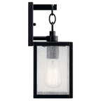 KICHLER 59005BKT Lahden 12.25" 1 Light Outdoor Wall Light With Clear Seeded Glass In Textured Black