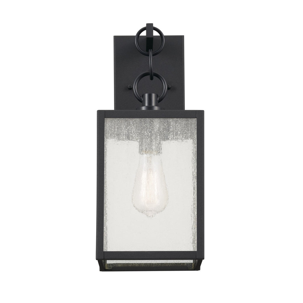 KICHLER 59006BKT Lahden 17" 1 Light Outdoor Wall Light With Clear Seeded Glass In Textured Black
