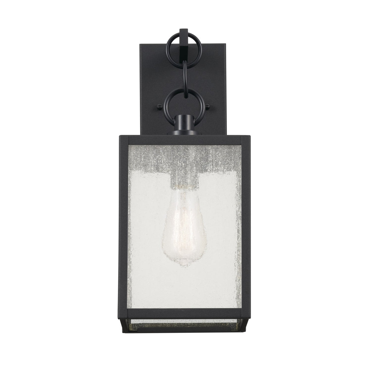 KICHLER 59006BKT Lahden 17" 1 Light Outdoor Wall Light With Clear Seeded Glass In Textured Black