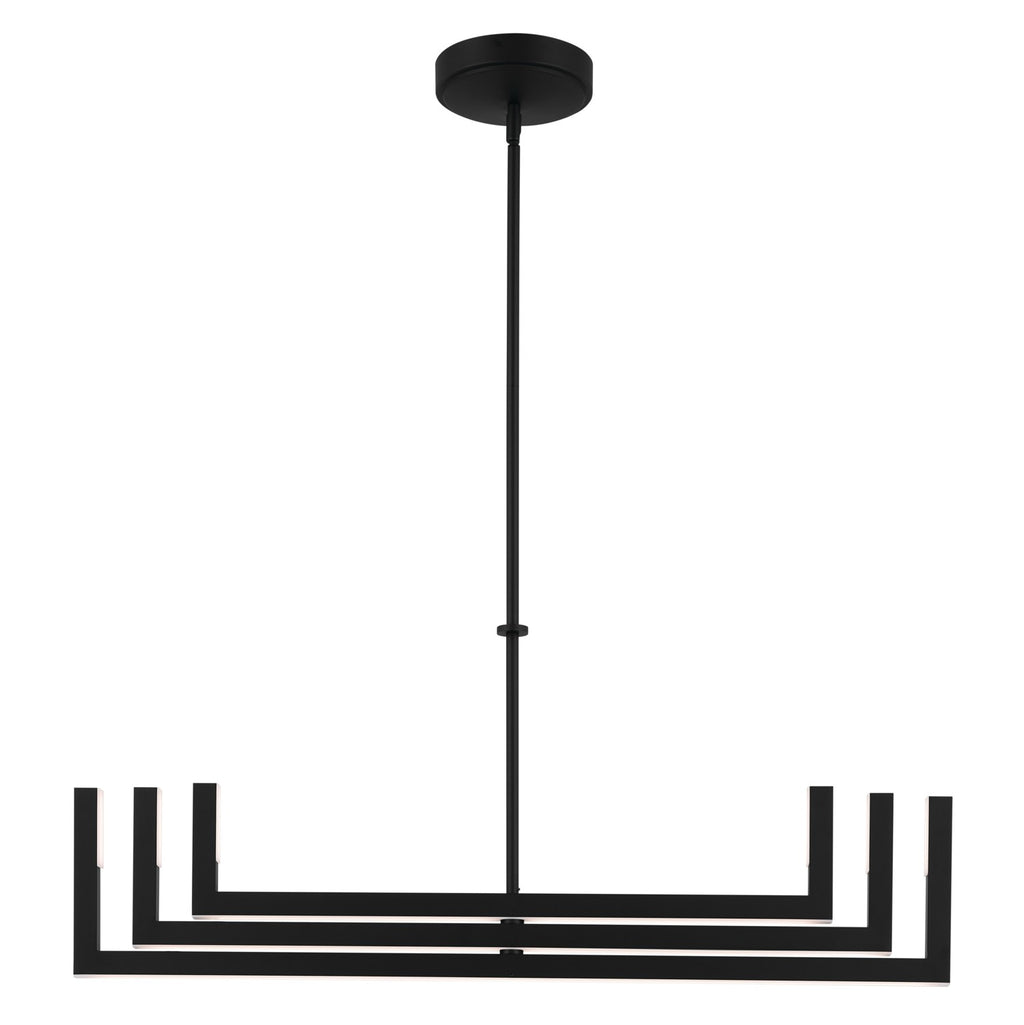 KICHLER 84328MBK Priam 43.75 Inch 6 Light Led Chandelier In Matte Black