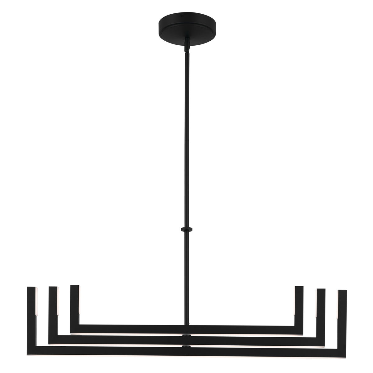 KICHLER 84328MBK Priam 43.75 Inch 6 Light Led Chandelier In Matte Black
