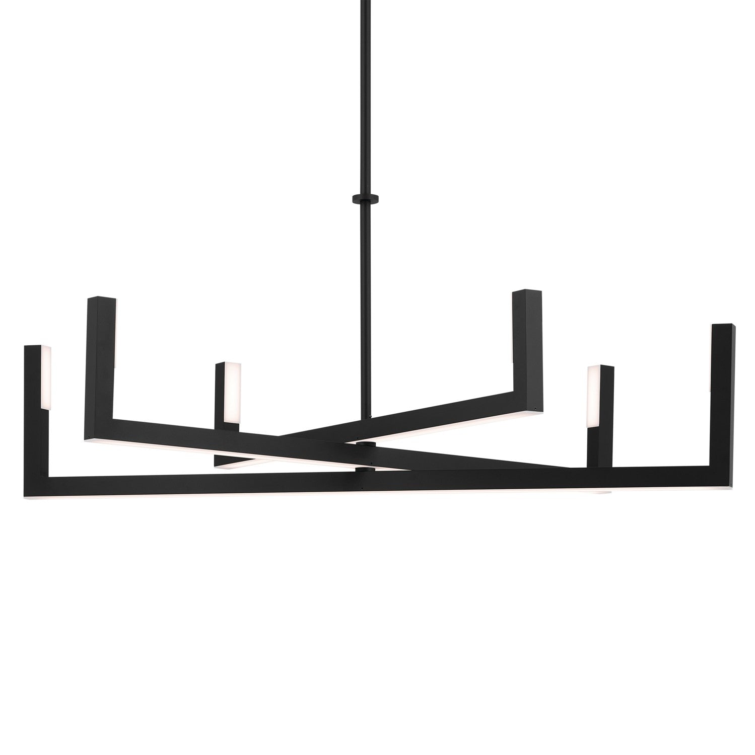 KICHLER 84328MBK Priam 43.75 Inch 6 Light Led Chandelier In Matte Black