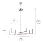 KICHLER 84328PN Priam 43.75 Inch 6 Light Led Chandelier In Polished Nickel