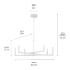 KICHLER 84328WH Priam 43.75 Inch 6 Light Led Chandelier In White