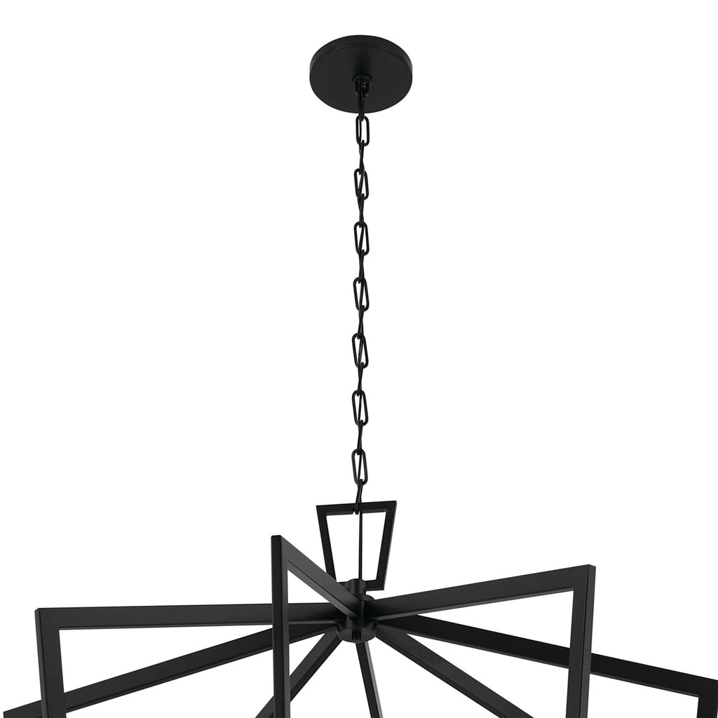 KICHLER 43499BK Abbotswell 49 Inch 16 Light Foyer Pendant In Black