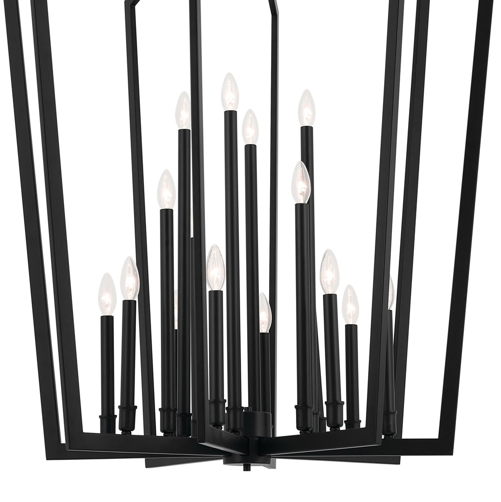KICHLER 43499BK Abbotswell 49 Inch 16 Light Foyer Pendant In Black