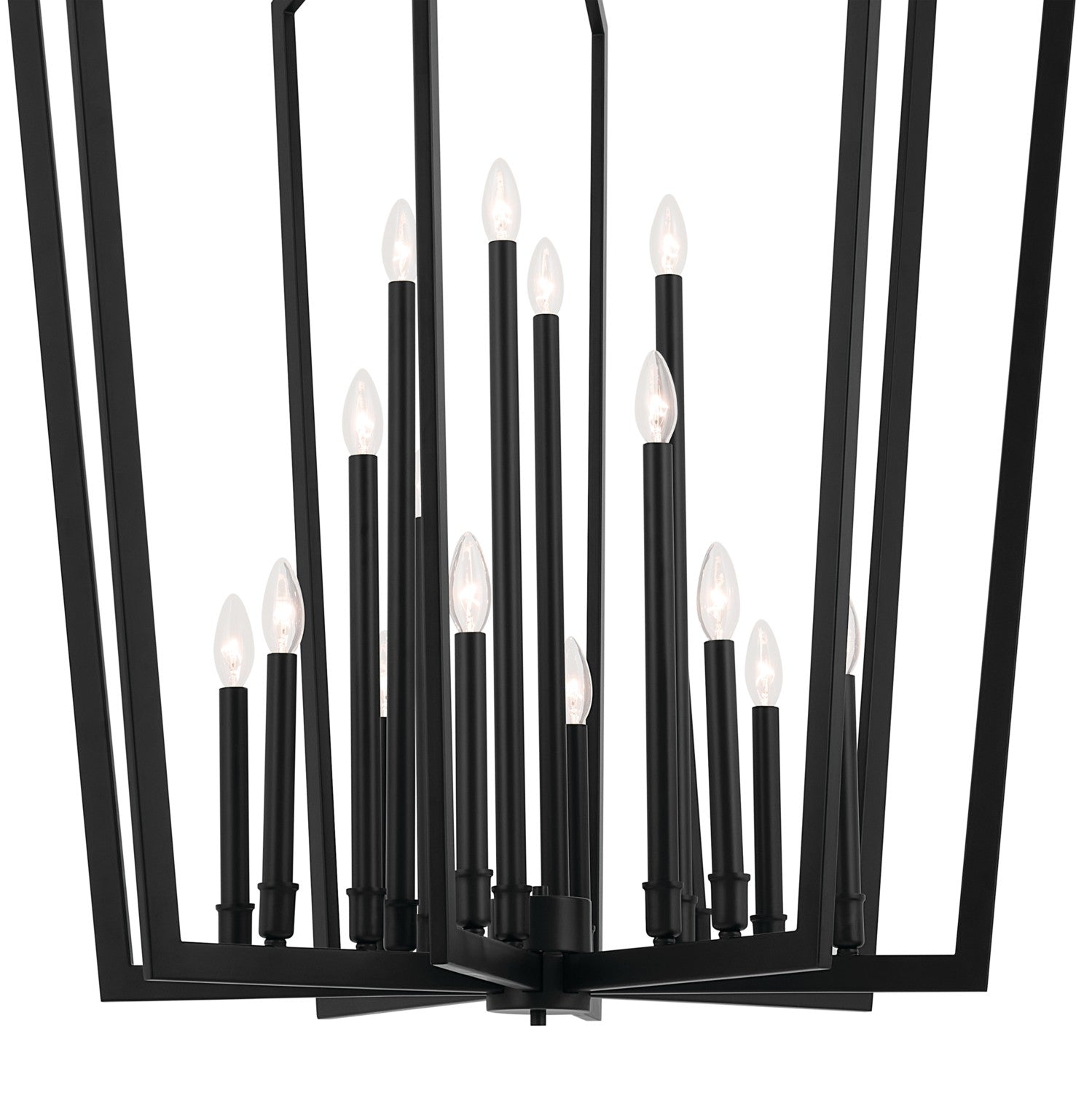 KICHLER 43499BK Abbotswell 49 Inch 16 Light Foyer Pendant In Black