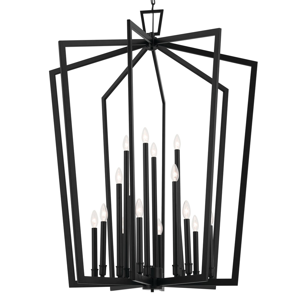 KICHLER 43499BK Abbotswell 49 Inch 16 Light Foyer Pendant In Black
