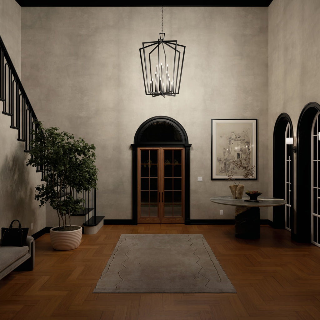 KICHLER 43499BK Abbotswell 49 Inch 16 Light Foyer Pendant In Black